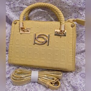 Bebe Textured Yellow Crossbody